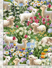 Spring Meadow Lambs Cotton Fabric