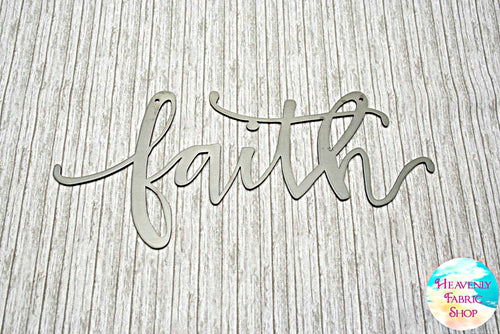 Metal Faith Script Sign
