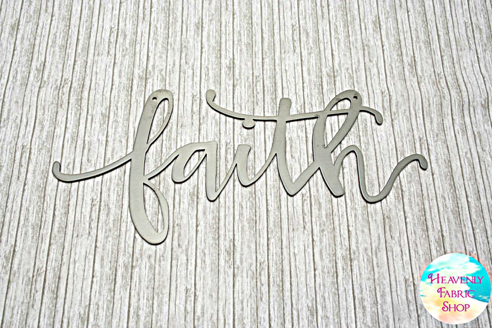 Metal Faith Script Sign