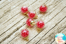 Hot Pink Bubble Ball Glass Bead Charms