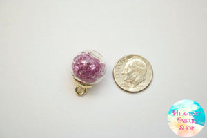 Purple Amethyst Bubble Ball Glass Bead Charms