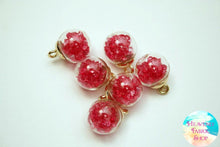 Hot Pink Bubble Ball Glass Bead Charms