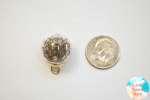 Raw Diamond Bubble Ball Glass Bead Charms