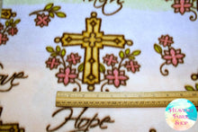 Love and Faith Cross Anti-Pill Fleece Fabric