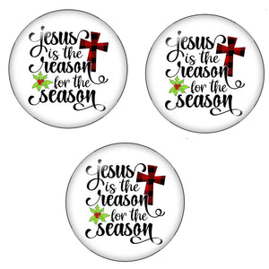 Jesus Is The Reason Cross Glass Dome Cabochons 3ct
