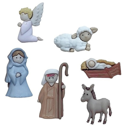 Nativity Christmas Buttons Set
