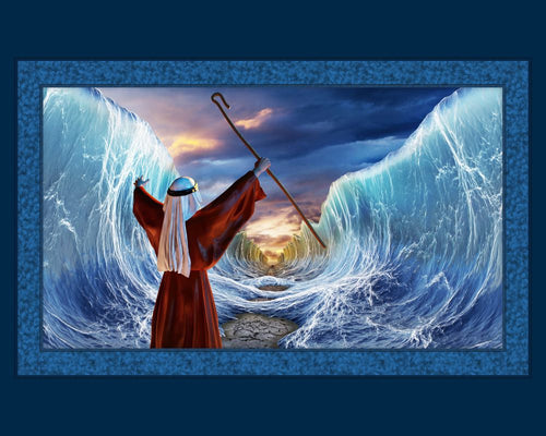 Moses Parts The Sea Cotton Fabric Panel