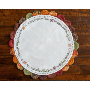 Thankful Scalloped Table Topper Pattern & Iron On Transfer
