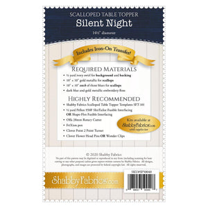 Silent Night Scalloped Table Topper Pattern & Iron On Transfer