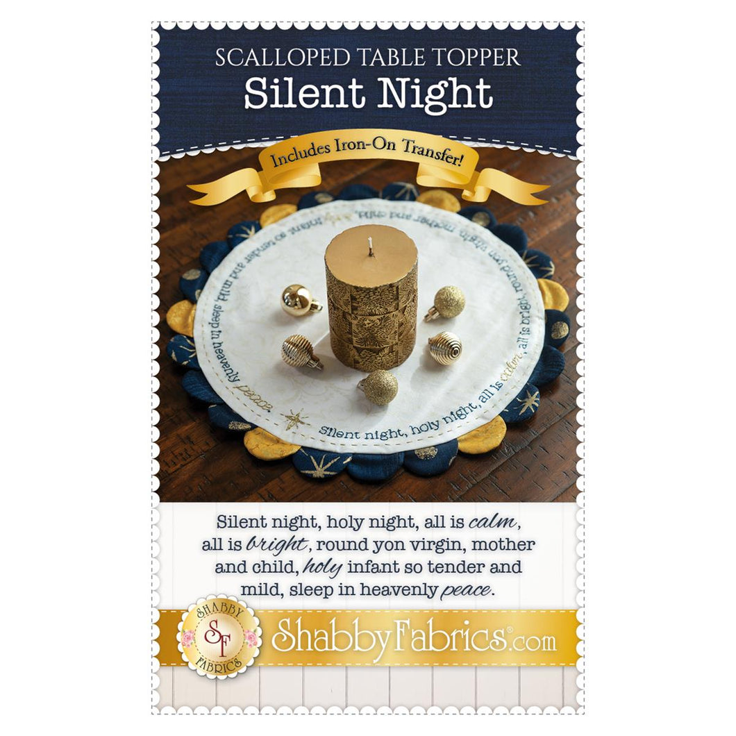 Silent Night Scalloped Table Topper Pattern & Iron On Transfer