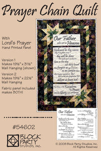 Prayer Chain Quilt Pattern & Lord's Prayer Fabric Panel Kit