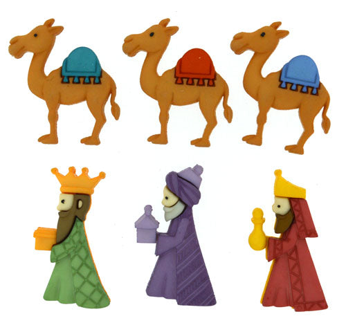 We Three Kings Wise Men Christmas Buttons Set