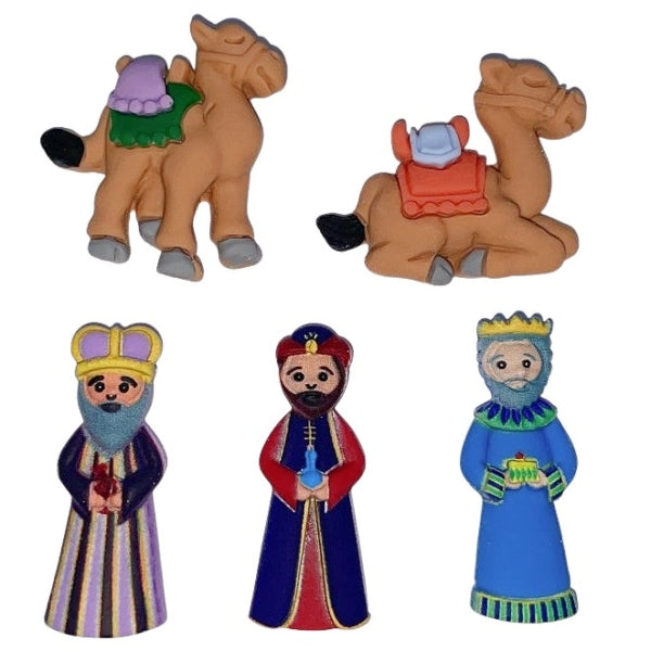 Three Wise Men Bearing Gifts Flatbacks Set